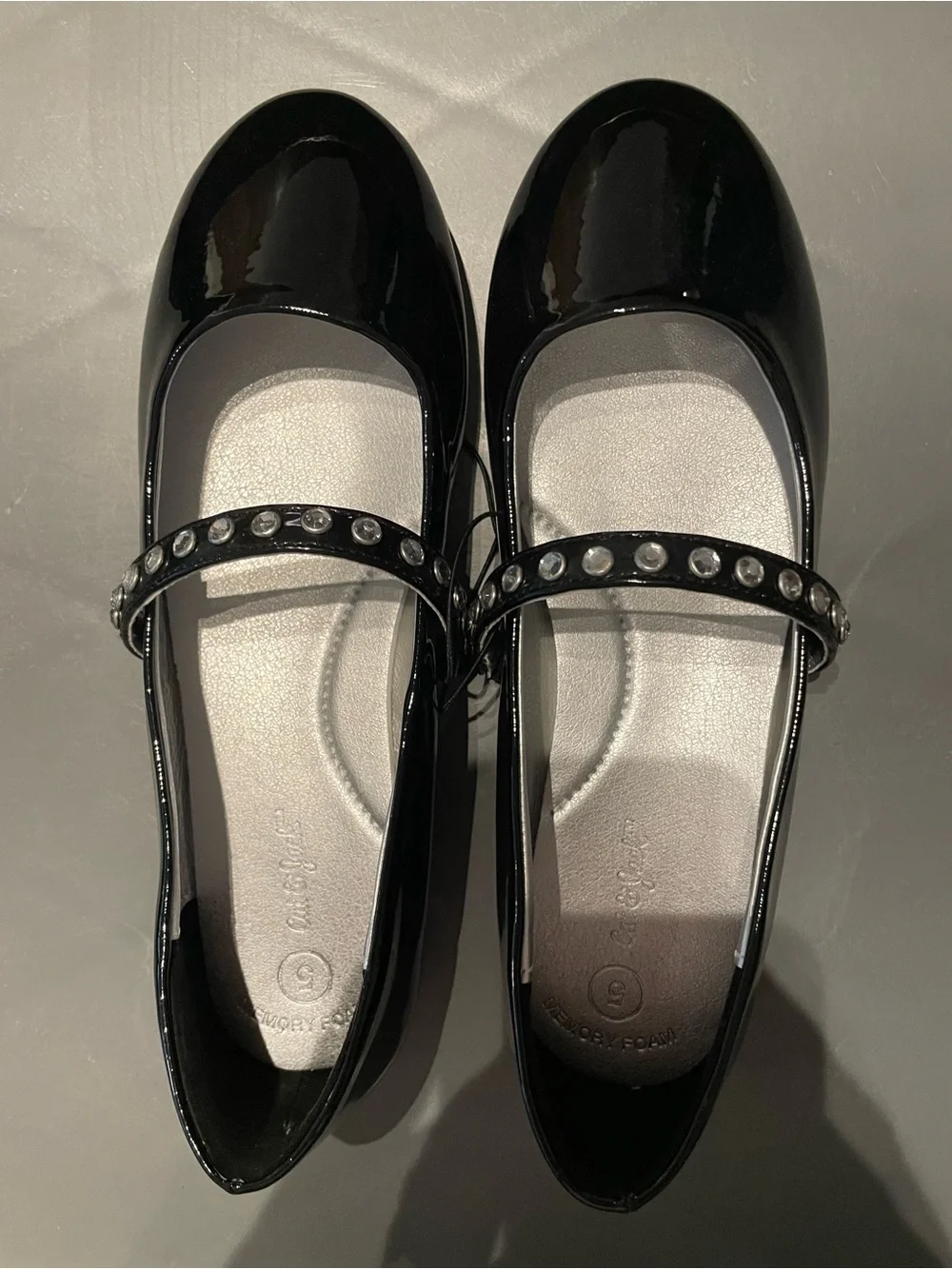 Cat & Jack Girls Brooke Ballet Flats Black Size 5 NWOT